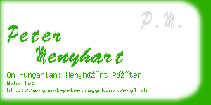 peter menyhart business card
